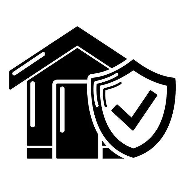 Pojištění domů ikona, jednoduché černé styl — Stockový vektor