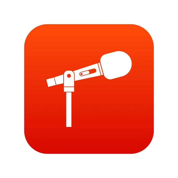 Digitální červená ikona mikrofonu — Stockový vektor