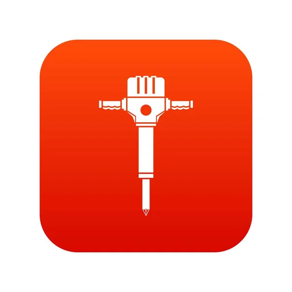 Jackhammer значок цифровий червоний — стоковий вектор