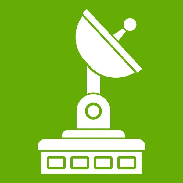 Satellite dish icon green — Stock Vector