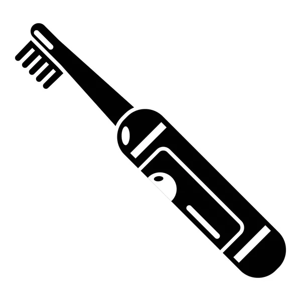 Elektrikli diş fırçası simgesi, basit siyah stil — Stok Vektör