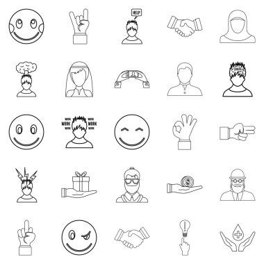 Hissi Icons set, anahat stili