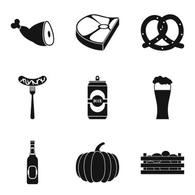 Özellikleri gıda Icons set, basit tarzı