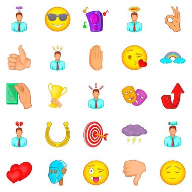 Pozitif Icons set, karikatür tarzı