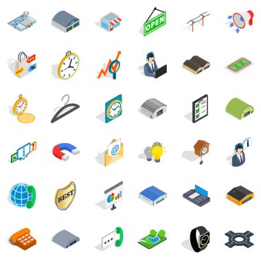 Tedarik Icons set, izometrik stili