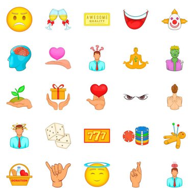 Neşeli Icons set, karikatür tarzı