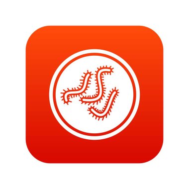 Çok bakteri simgesi dijital kırmızı