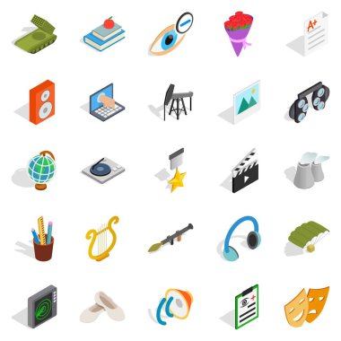 Uygulanan Icons set, izometrik stili