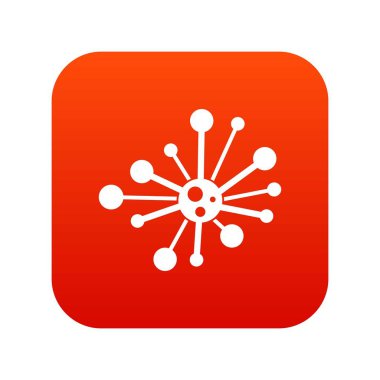 Yuvarlak bakteriler simgesi dijital kırmızı