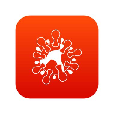 AIDS virüsü simgesi dijital kırmızı