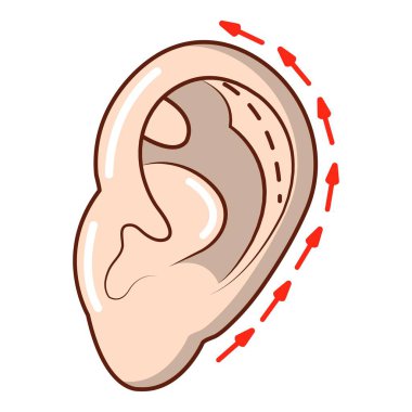 Kulak azaltma simgesi, karikatür tarzı.