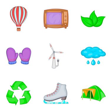 Projeksiyonlar Icons set, karikatür tarzı