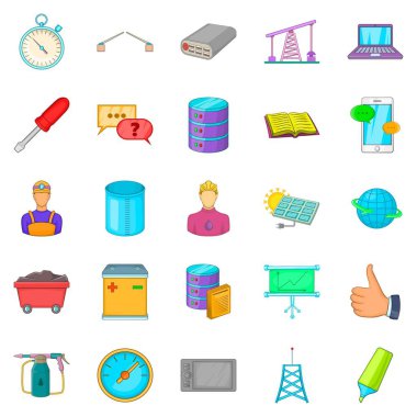 Mekanik Icons set, karikatür tarzı