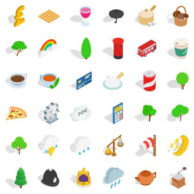 İngiltere'de Icons set, izometrik stili