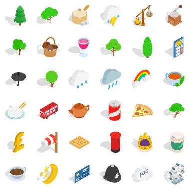 İngiltere Icons set, izometrik stili