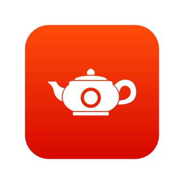 Çaydanlık simgesi dijital kırmızı