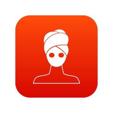 Spa yüz kil maskesi simgesi dijital kırmızı