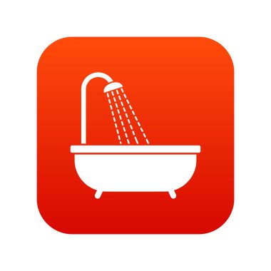 Duş simgesi dijital kırmızı