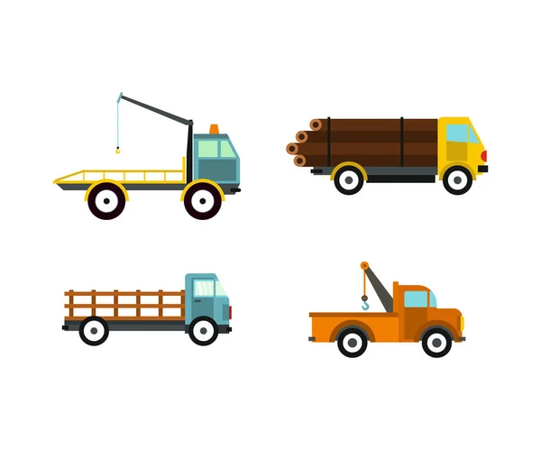 Conjunto de iconos Wrecker, estilo plano — Vector de stock