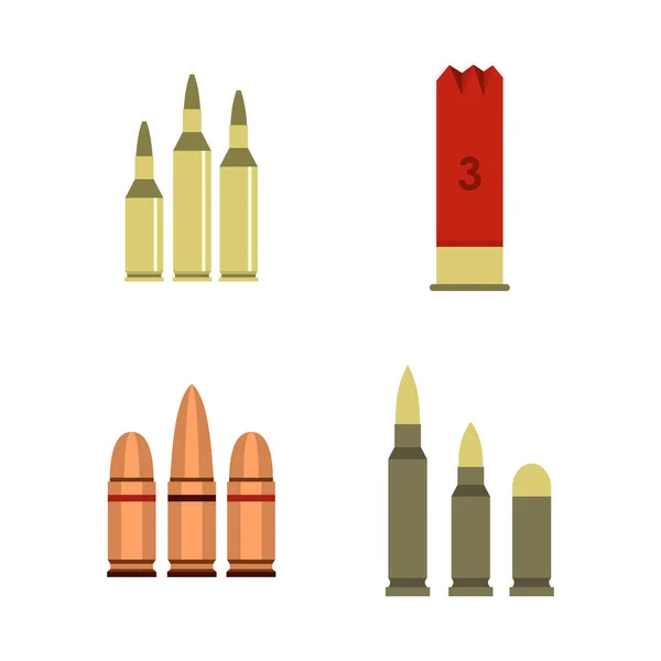 Cartridges icon set, flat style — Stock Vector