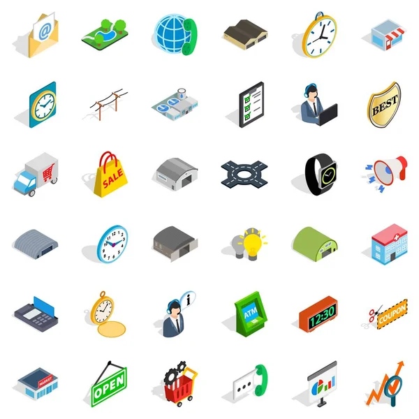 Conjunto de ícones de entrega, estilo isométrico —  Vetores de Stock