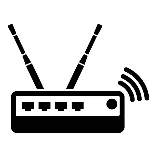 Pictogram van de router, eenvoudige zwarte stijl — Stockvector