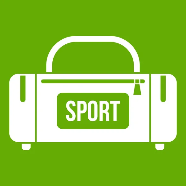 Große Sporttasche Symbol grün — Stockvektor