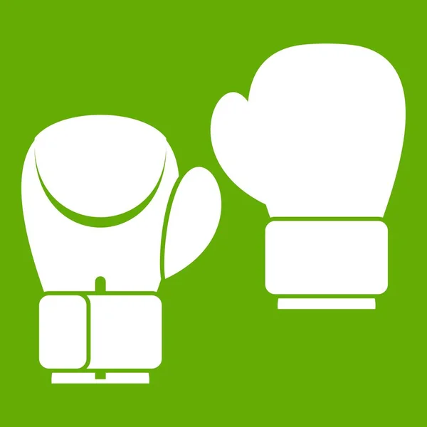 Boxningshandskar ikonen grön — Stock vektor