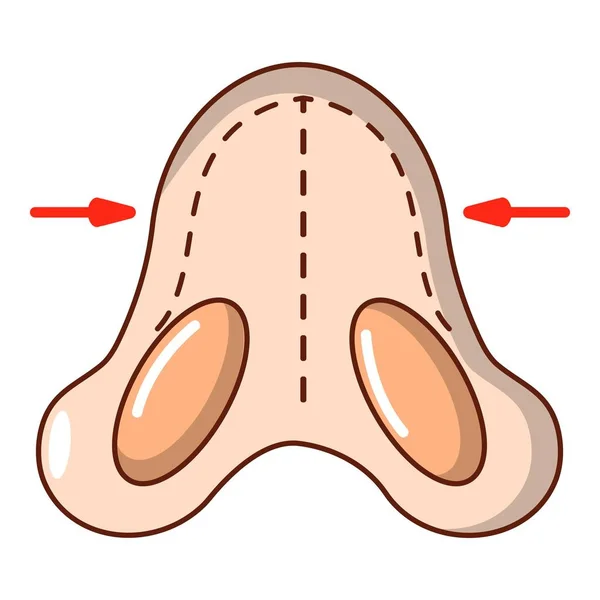 Ikon reduksi hidung, gaya kartun . - Stok Vektor