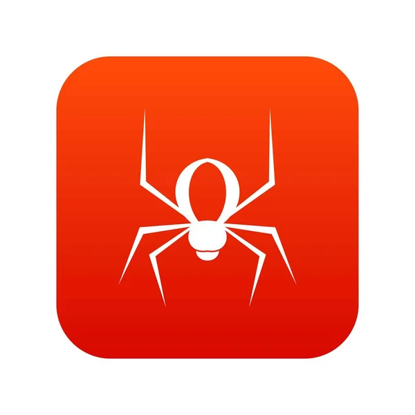 Spinnensymbol digital rot — Stockvektor