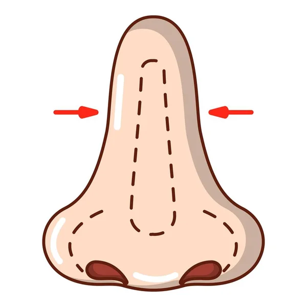 Ikon rhinoplasty, gaya kartun . - Stok Vektor