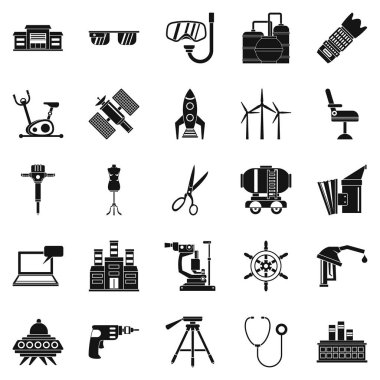 Kıyafet Icons set, basit tarzı