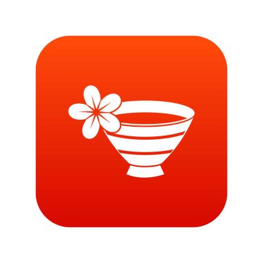 Su spa simgesi dijital kırmızı ile kase