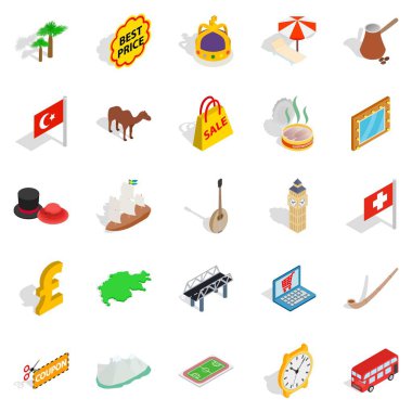 Avrupa Birliği Icons set, izometrik stili