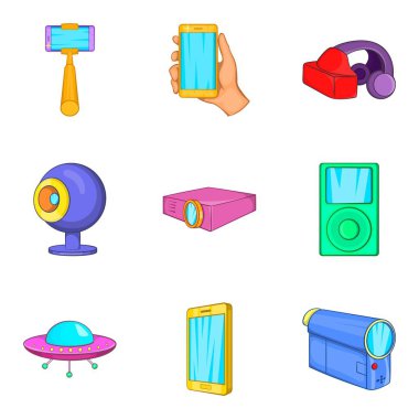 Mekanizma Icons set, karikatür tarzı