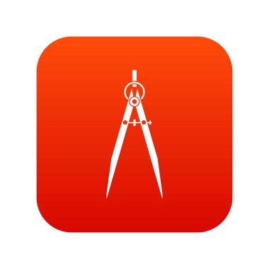 Çizim ve tarif simgesi için pusula dijital kırmızı