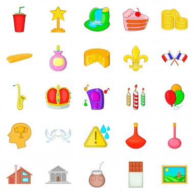 Abartılı Icons set, karikatür tarzı