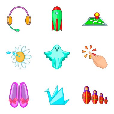 Oyun Icons set, karikatür tarzı