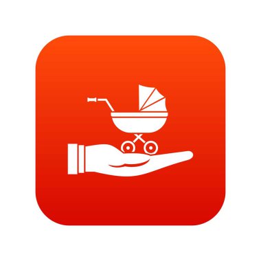 Bebek arabası koruma simgesi dijital kırmızı