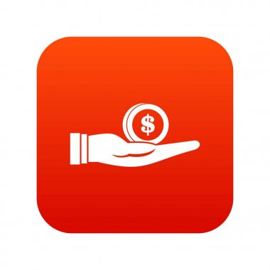 Doları El simgesi dijital kırmızı