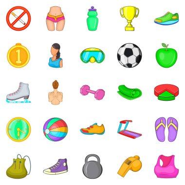 Yerine getirilmesi Icons set, karikatür tarzı