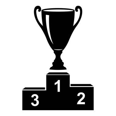 Kupası simgesi, basit siyah stil