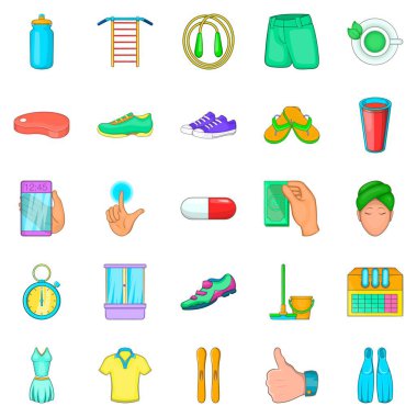 Deneyim Icons set, karikatür tarzı