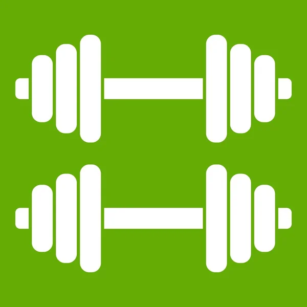 Two dumbbells icon green — Stock Vector