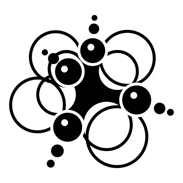 Icona di connessione molecolare, semplice stile nero — Vettoriale Stock