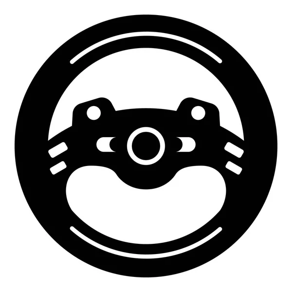 Steering wheel icon, simple black style — Stock Vector