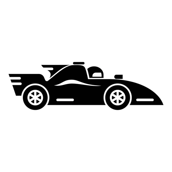 Racing car icon, simple black style — Stock Vector