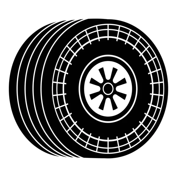 Rueda icono de coche deportivo, estilo negro simple — Vector de stock