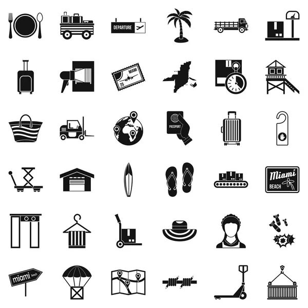 Conjunto de ícones de expedição, estilo simples — Vetor de Stock