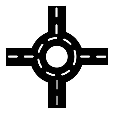 Dairesel kavşak simgesi, basit tarzı.